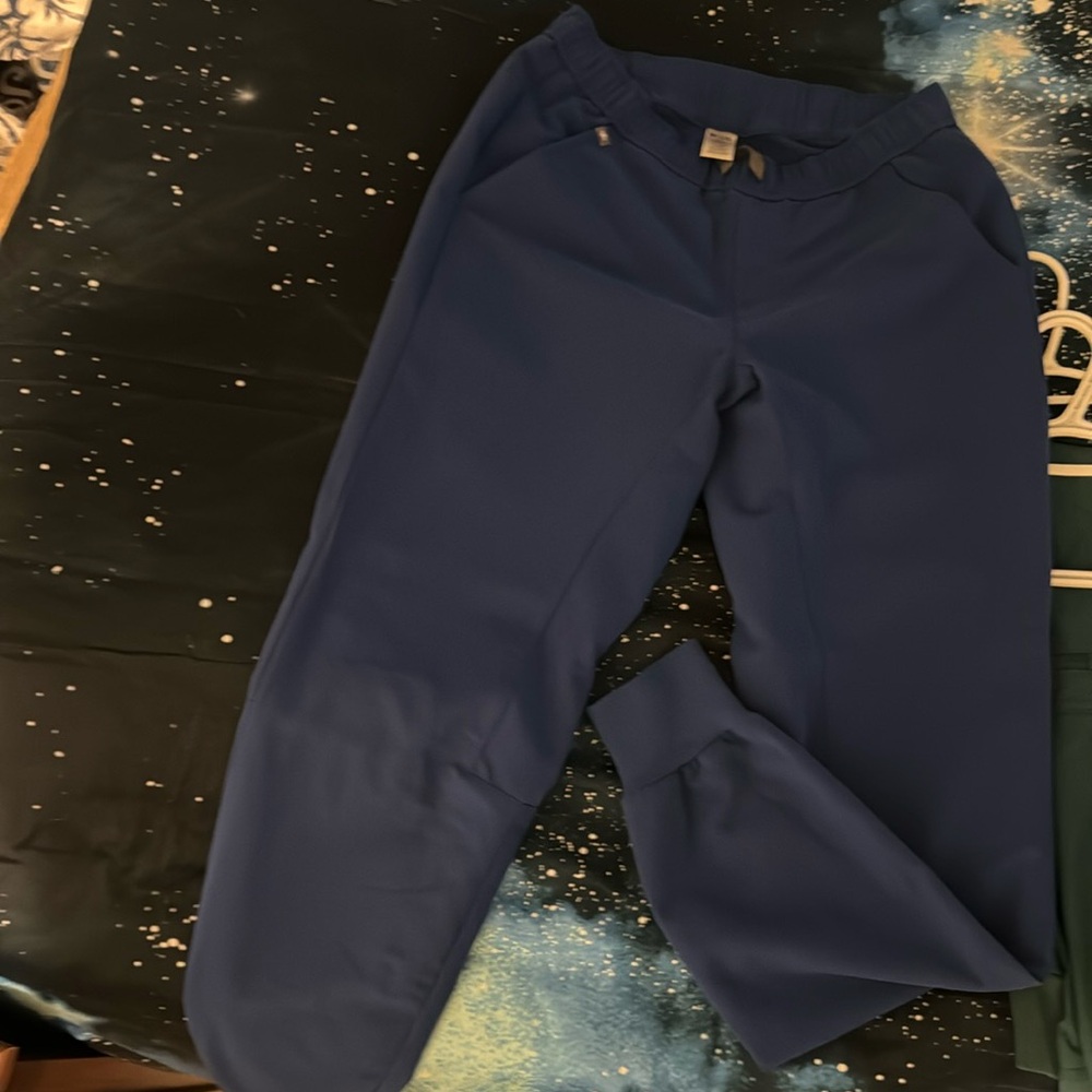 FIGS Technical Collection jogger style scrub pants pockets royal blue size XS